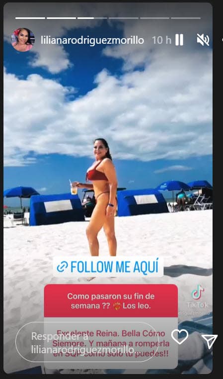 La actriz se puso un bikini rojo y se mostró con él en una serie de imágenes que colgó en su cuenta de Instagram el pasado fin de semana. 
<br>