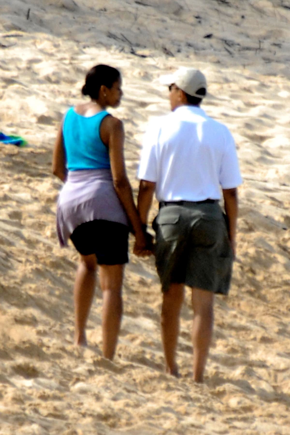 Aquí, en Hawai en sus vacaciones de Navidad en 2008.