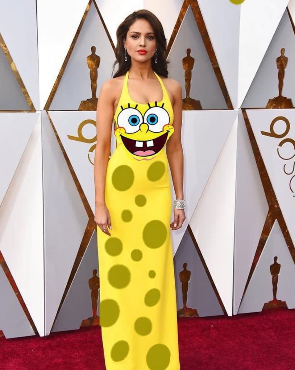 La caricaturas no podián faltar y el personaje 
<b>'Bob Esponja'</b> fue muy usado.