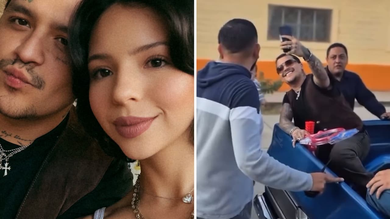 Nodal se une a la tradición familiar de los Aguilar en Navidad y se deja ver sonriente junto a Ángela