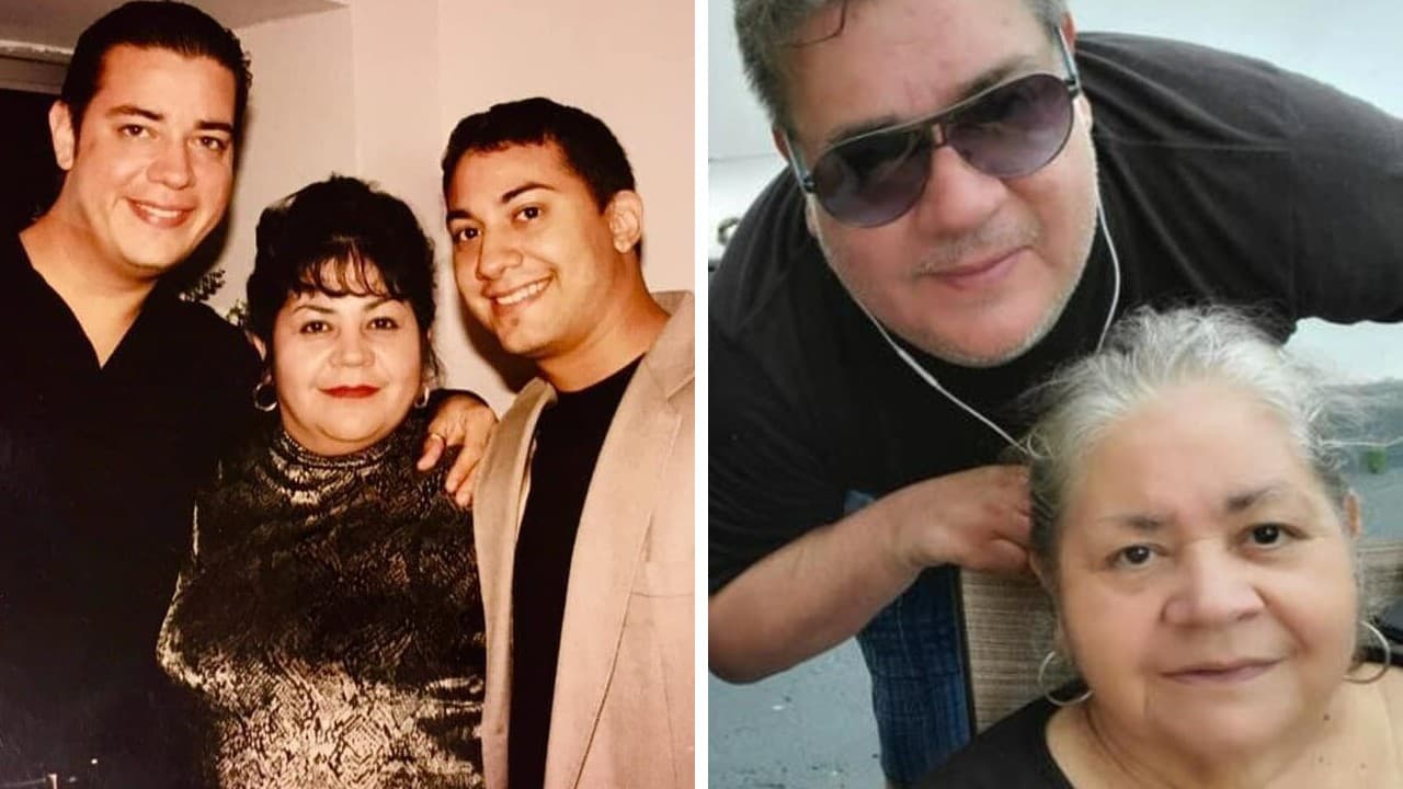 Ray Reyes, su madre y su hermano Raúl.