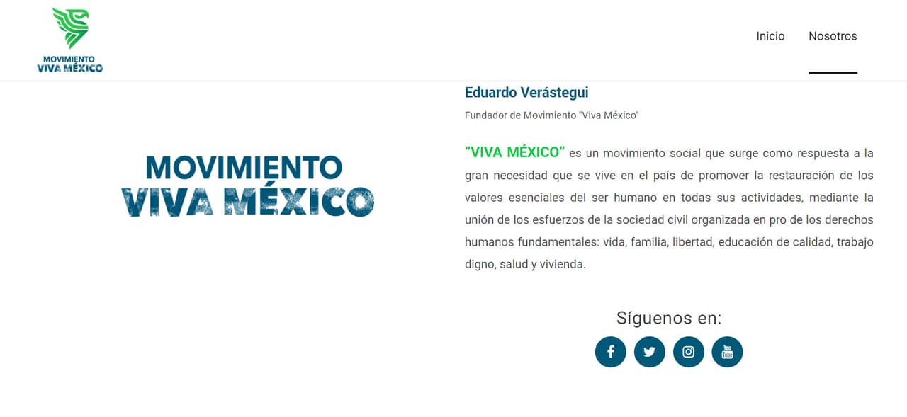 También fundó el
<a href="https://www.movimientovivamexico.org/?fbclid=IwAR0g0bRAgUDwBDLVgRwS0qS95wBl2ClotP-oqEVxeaLN_IuKRGl0Ww0qJSo" target="_blank">Movimiento Viva México</a>, el cual busca "defender la vida, la familia, los grupos vulnerables, luchamos contra la esclavitud y toda violencia".
<br>