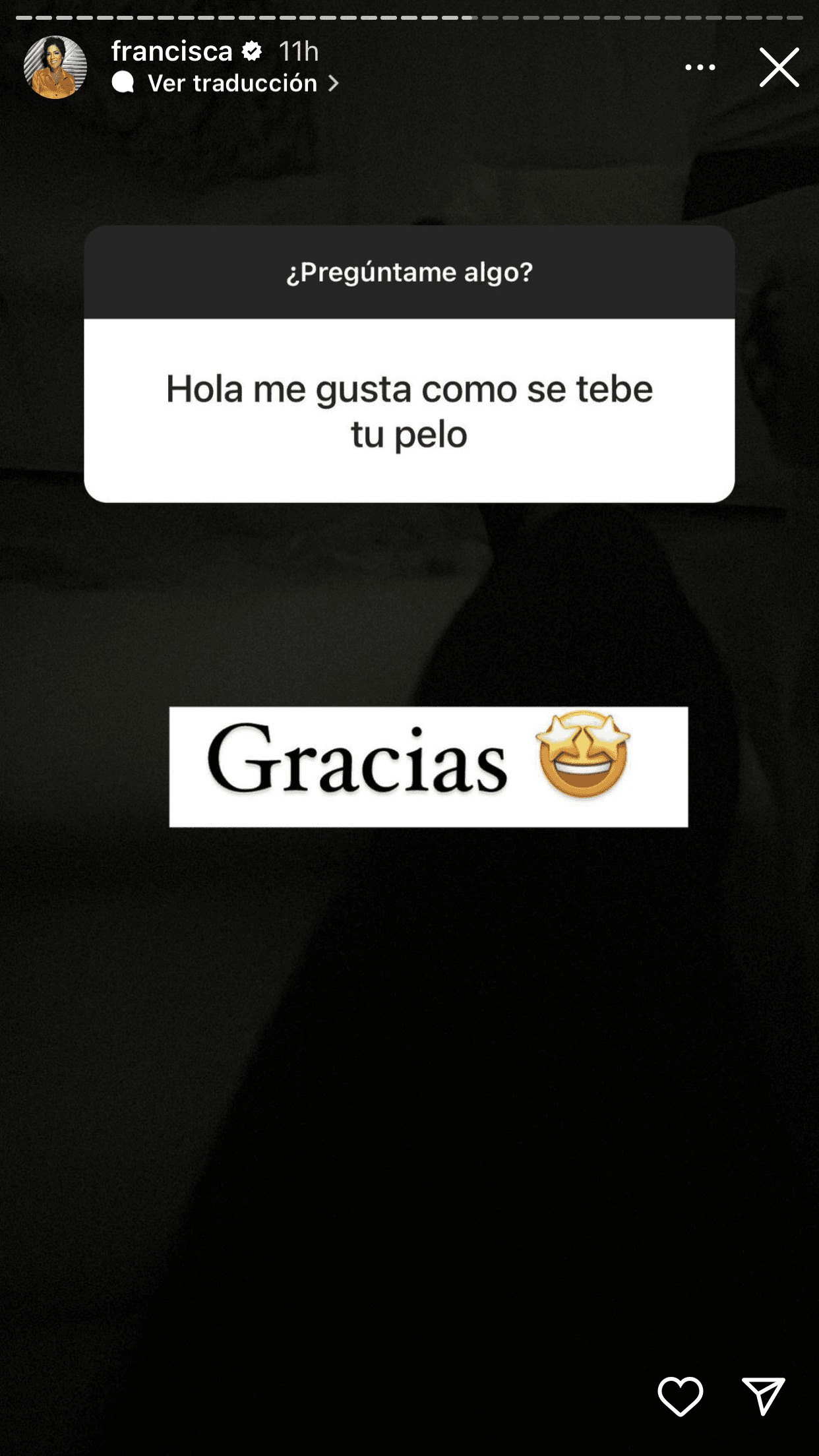 Y a alguien más agradeció el cumplido que le hizo llegar por su corte de cabello. 
<br>