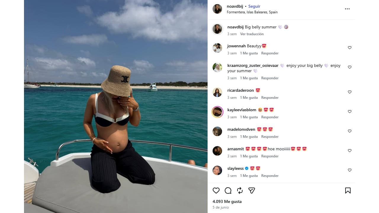 Noa van der Bij mostró su 'baby bump' el 5 de junio.