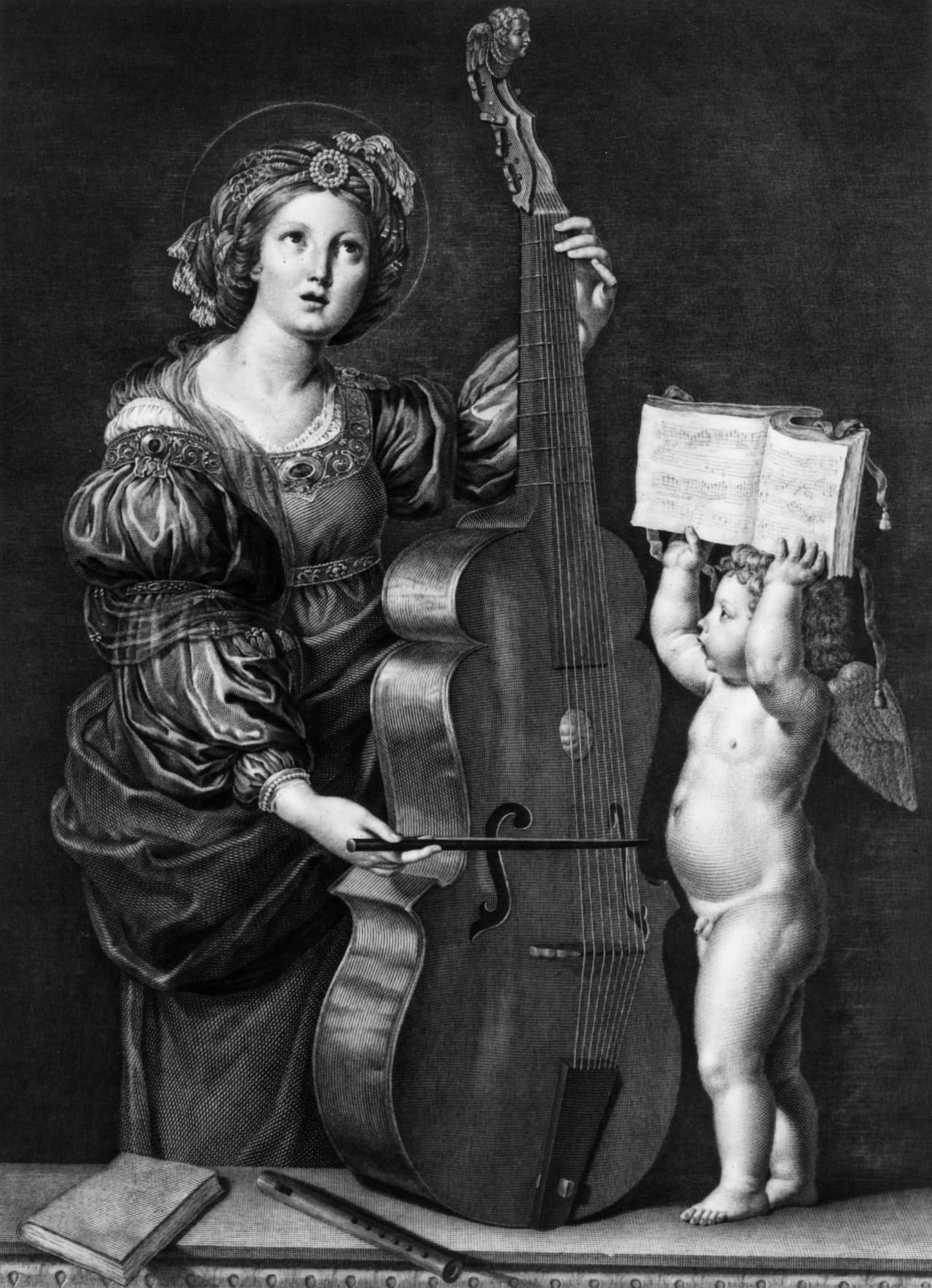 La reputación artística de Cecilia podría ser el resultado de una mala traducción de las Actas de santa Cecilia, donde se relataba un poco su historia de conversión. Ahí se decía que ella le cantaba al Señor en su corazón con un órgano, aunque al parecer se refería a unos "instrumentos incandescentes", o sea, artículos de tortura con los que estaba siendo martirizada.