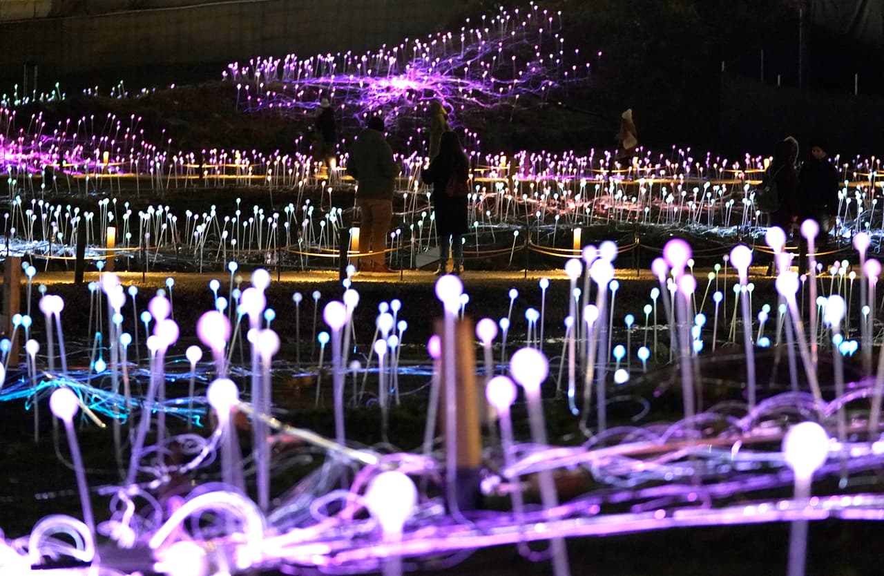 La Freedom Plaza de Nueva York se llenó de luz con 'Field of Light', una instalación eléctrica ideada por el artista británico Bruce Munro.