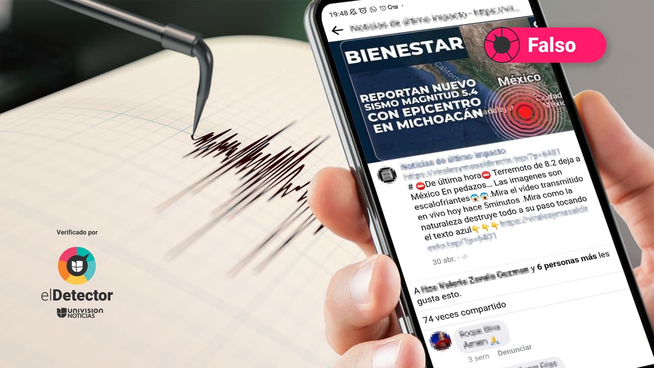 No hubo un terremoto de magnitud 8.2 en México en abril ni en lo que va de mayo: esas publicaciones son ciberanzuelos