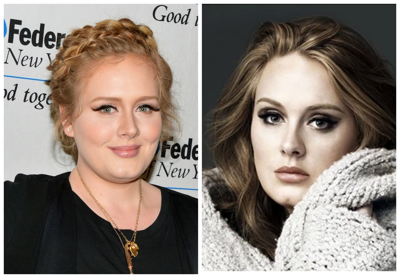 Adele tiene un rostro hermoso, pero ni así se ha resistido a la tentación de la cirugía en la nariz. ¡Mira la diferencia!