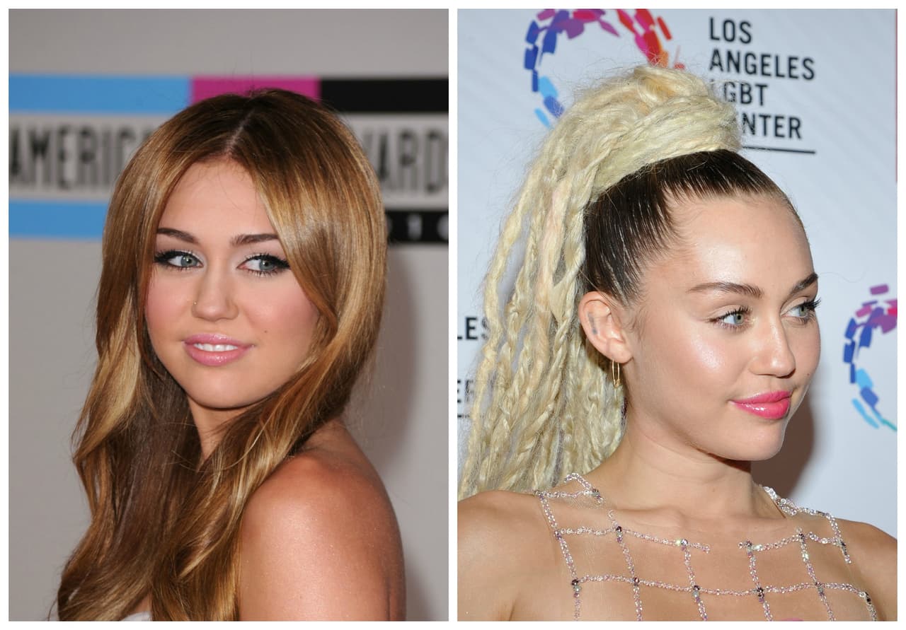 Miley Cyrus es otra de las cantantes que decidió transformar su nariz.