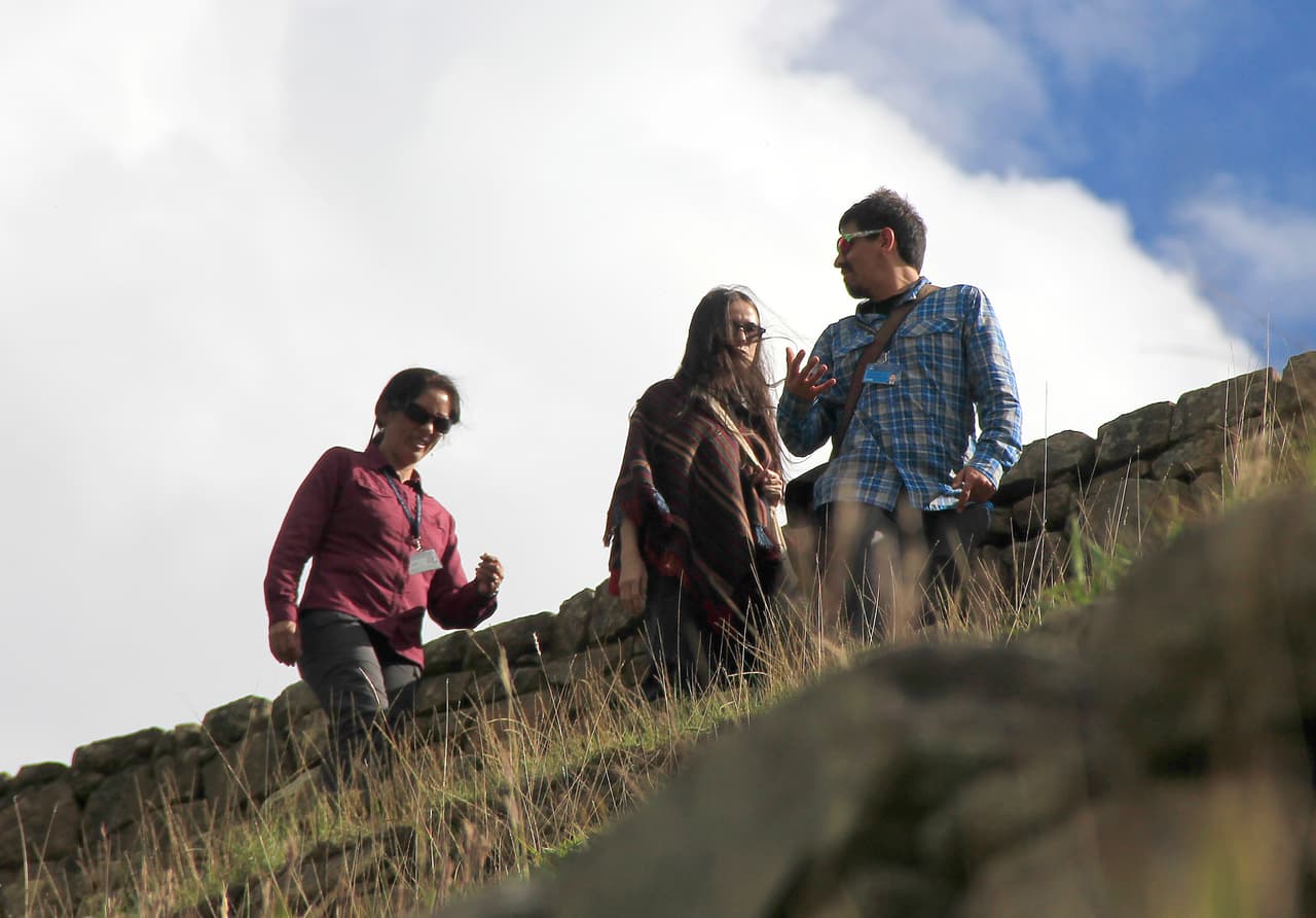 Un guía hizo el recorrido con la actriz.