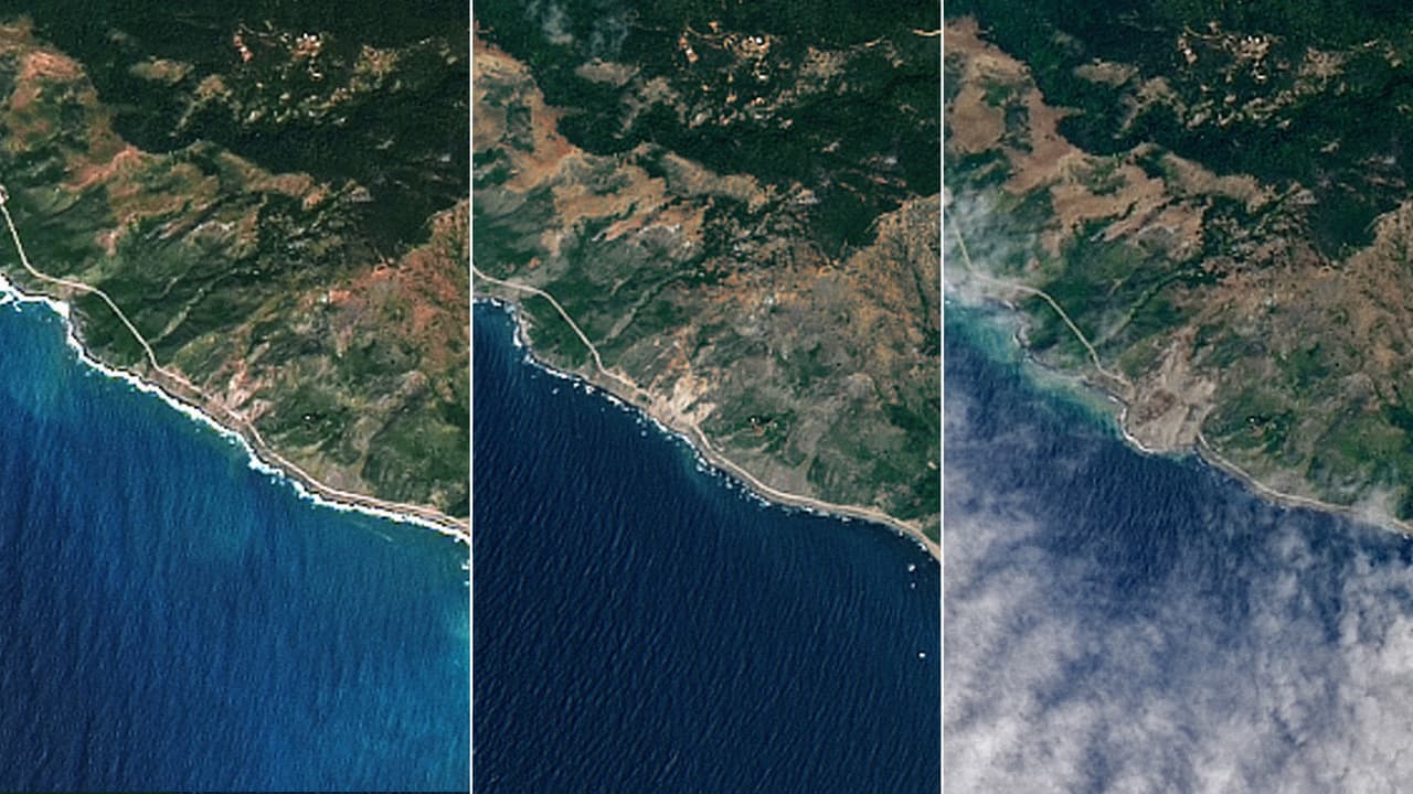 Oficiales del Departamento de Transporte de California (Caltrans) continúan evaluando un tramo de la ruta estatal 1 en Big Sur, California, después de que un masivo derrumbe dejara la carretera cubierta bajo toneladas de tierra y rocas.