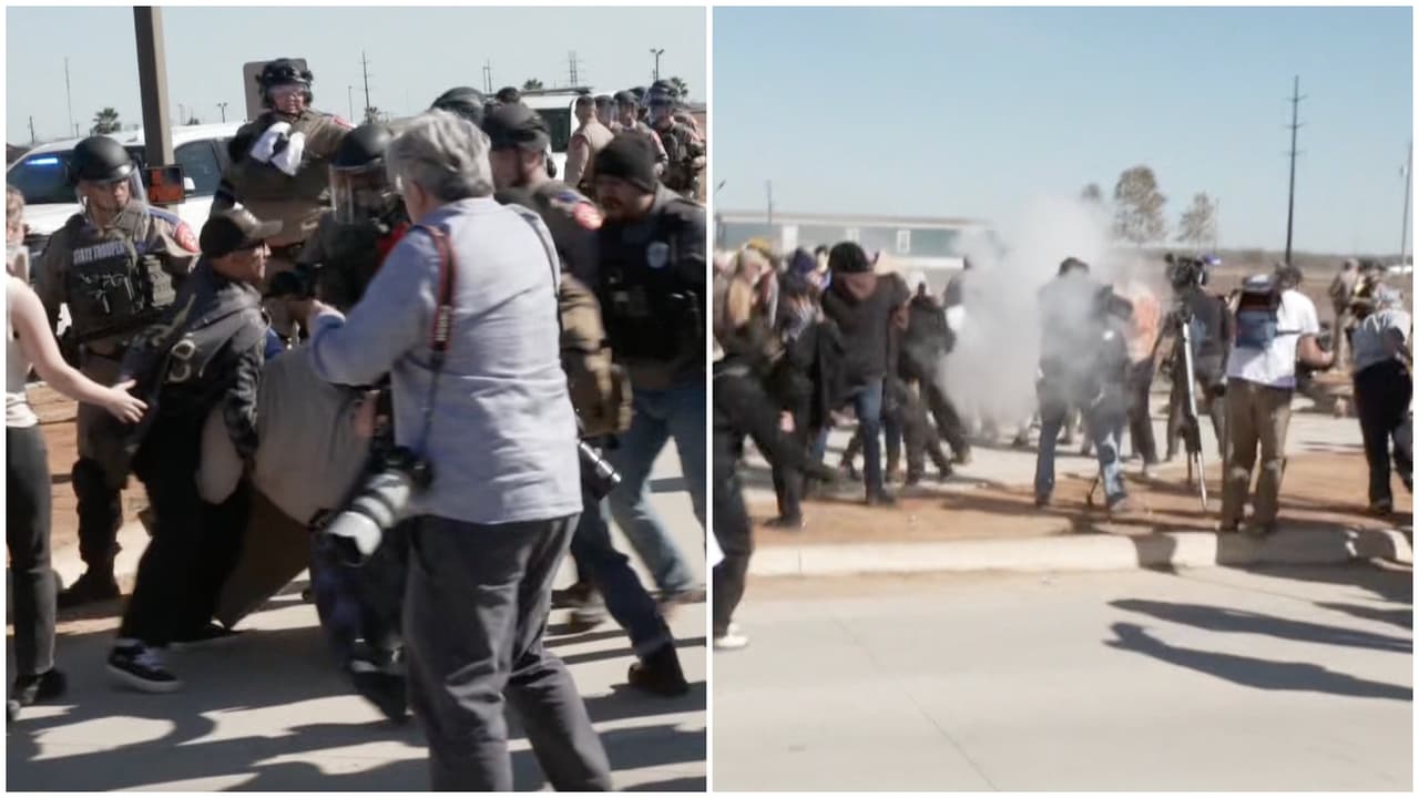 Protesta en centro de ICE en Dilley por niño detenido deja choques con policía y arrestos