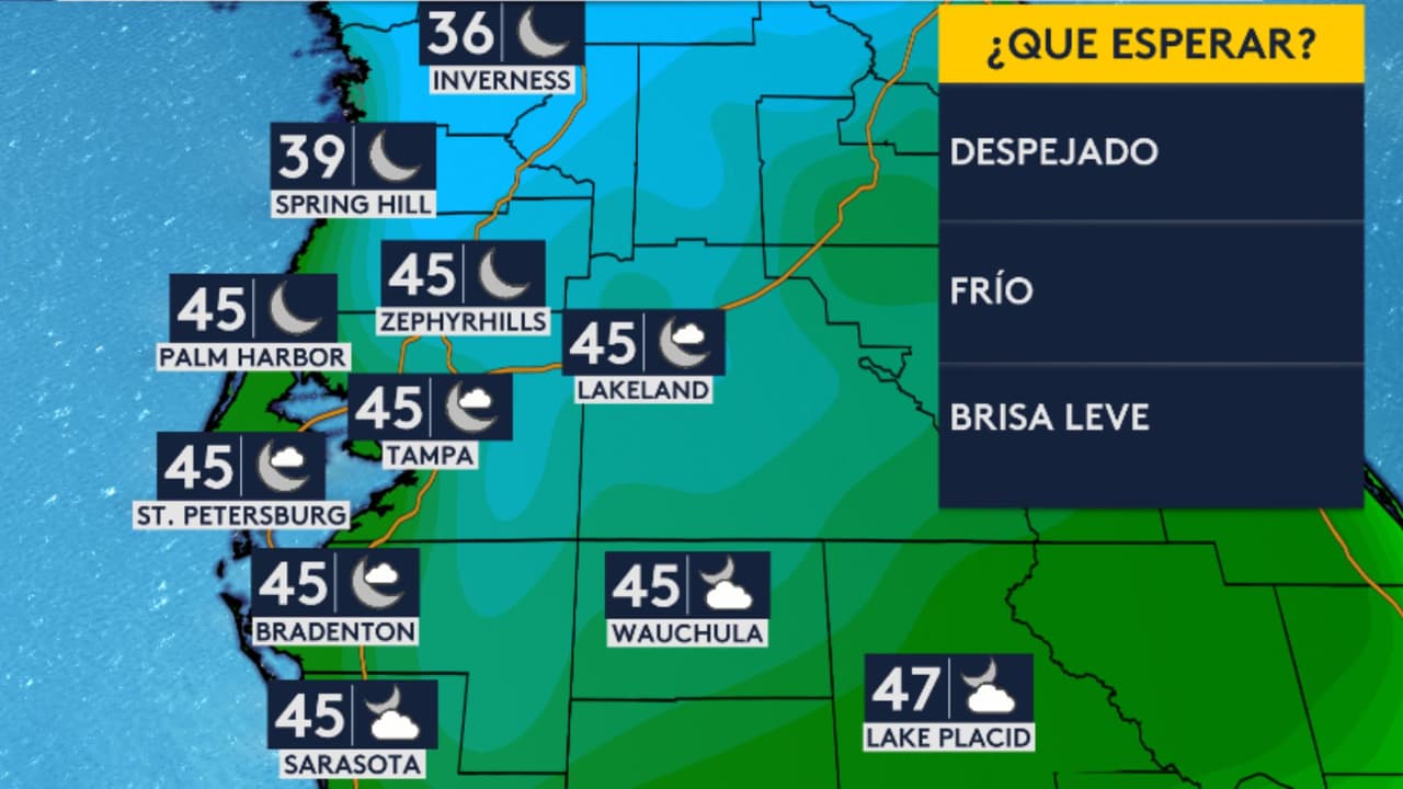 El frío regresa a nuestra Bahía de Tampa este fin de semana