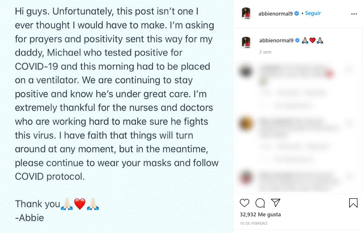 El 10 de febrero, la protagonista de la película 'Miss Little Sunshine', anunció que su papá, Michael Breslin, había dado positivo a coronavirus.
<br>