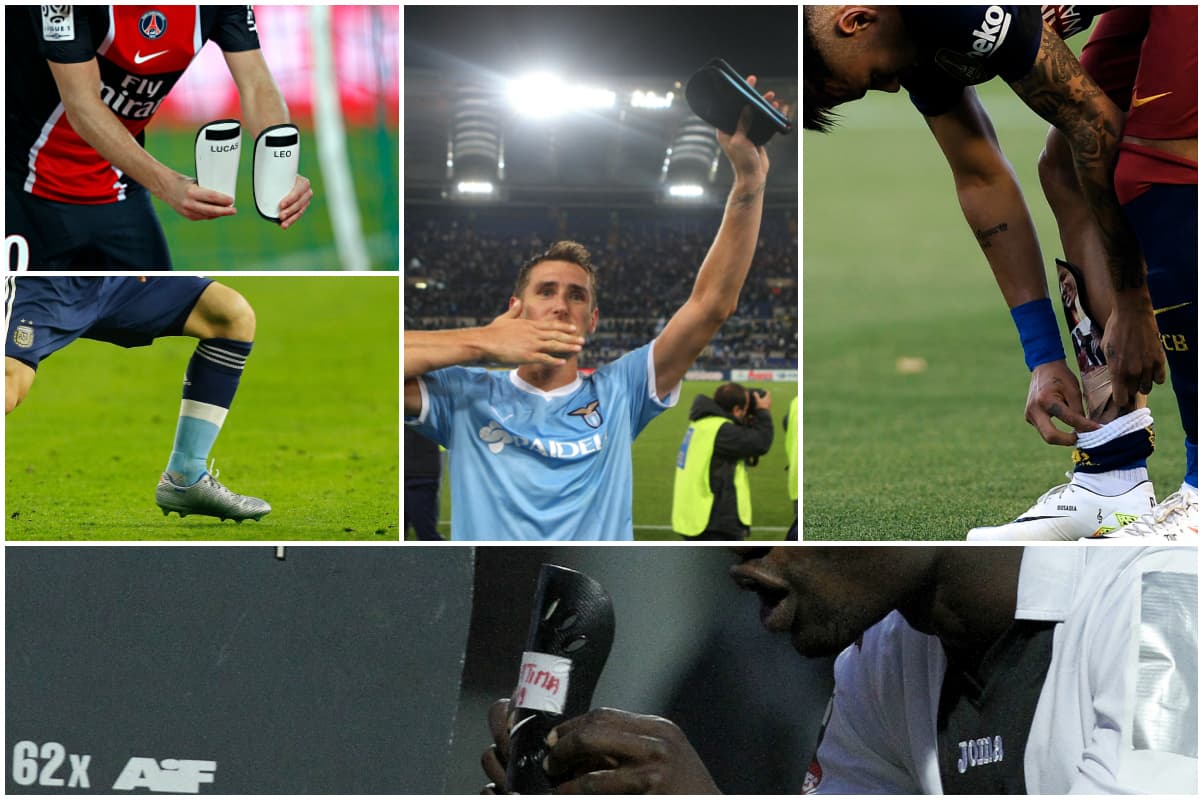 La motivación de ganar un partido, muchas veces están plasmadas en sus espinilleras.