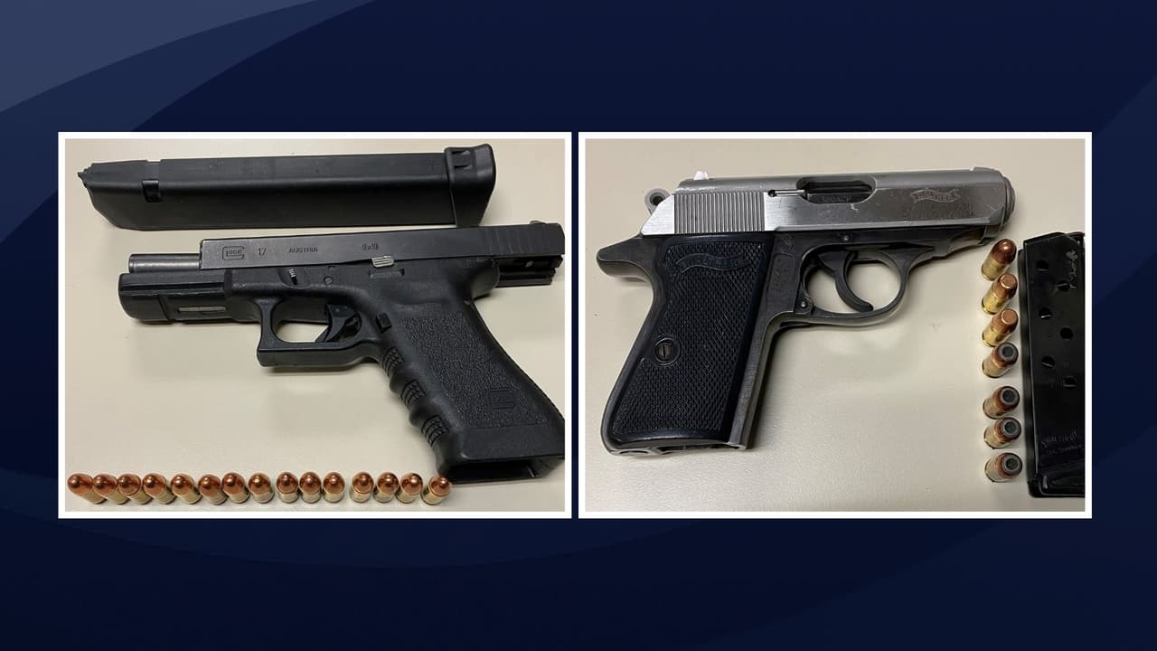 Arrestan a dos presuntos pandilleros y decomisan un par de pistolas en Santa Rosa