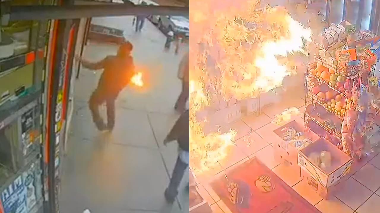 Hombre lanza una bomba molotov en un deli de Brooklyn y todo queda grabado en video