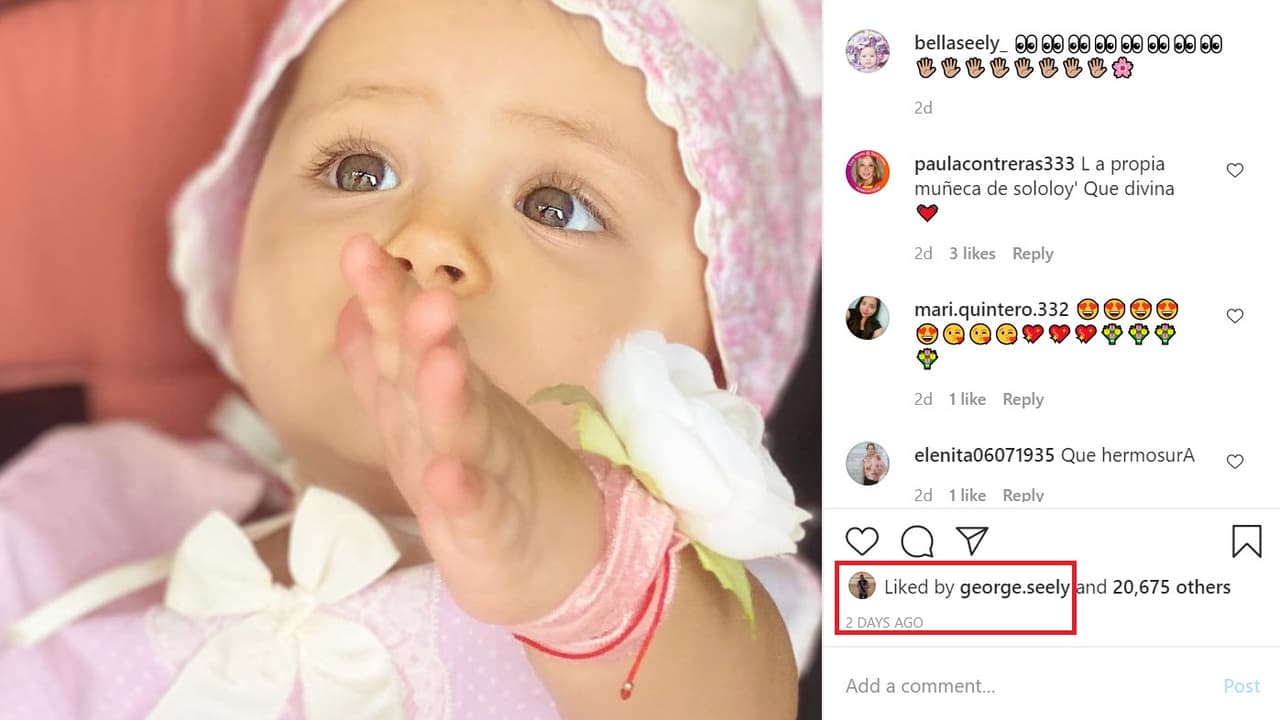 En el perfil de su hija, dio un 'me gusta' a la 
<b><a href="https://www.instagram.com/p/CDKqVTCFRuy/" target="_blank">más reciente foto</a></b> publicada, fechada el pasado martes 28 de julio. 
<br>