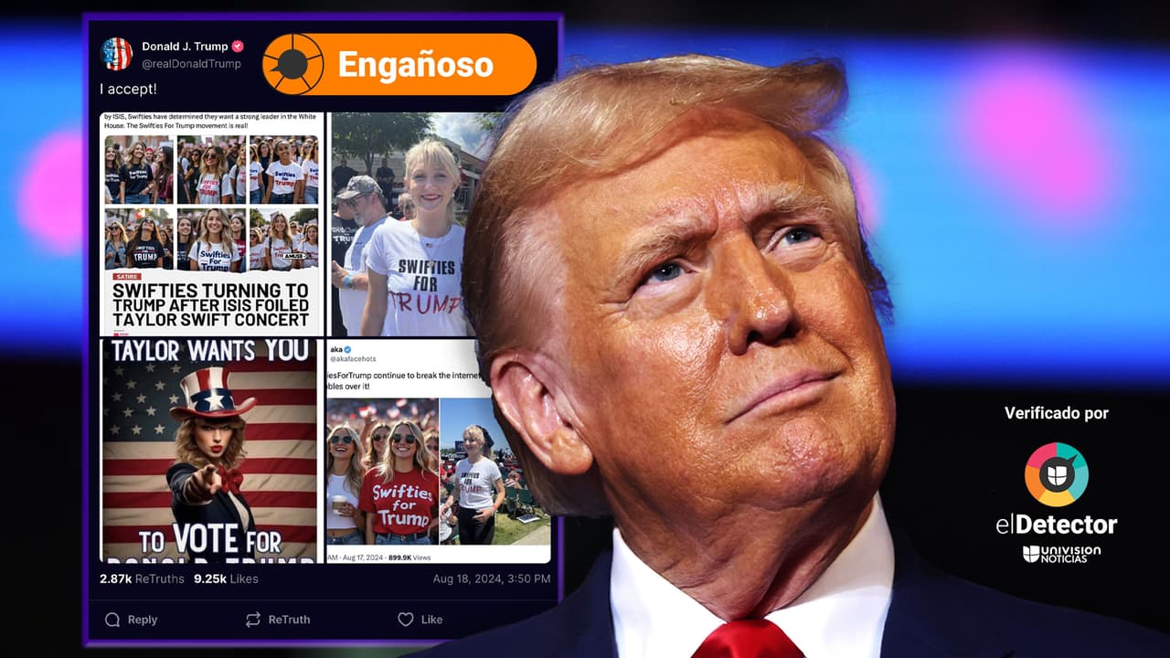 Trump habla de un supuesto apoyo de “swifties” usando fotos engañosas: casi todas fueron generadas por IA 