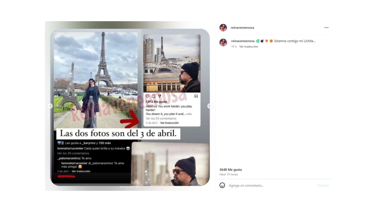Cruz Martínez y Lorena Torruco habrían publicado sus fotos en París la misma fecha.