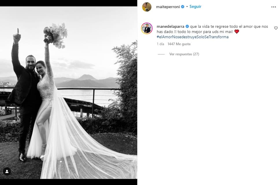Mane de la Parra reacciona a la boda de su ex Maite Perroni y Andrés Tovar