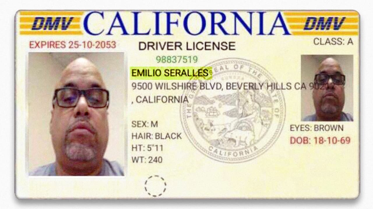 El impostor utilizó una identificación falsa, y su nombre aparecía con un error, ya que escribió 'Serrallés' con una sola letra 'r'. Su verdadero nombre es Emilio Vázquez, y es prófugo de la justicia, con un extenso historial criminal por fraudes.