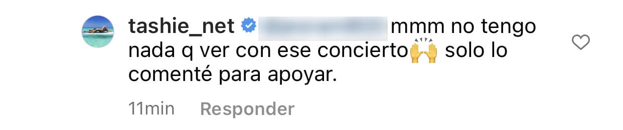 "
<b>No tengo nada que ver</b> con ese concierto", se defendió la 'influencer', quien el pasado 14 de mayo habló sobre el espectáculo en su cuenta de Instagram. 
<br>