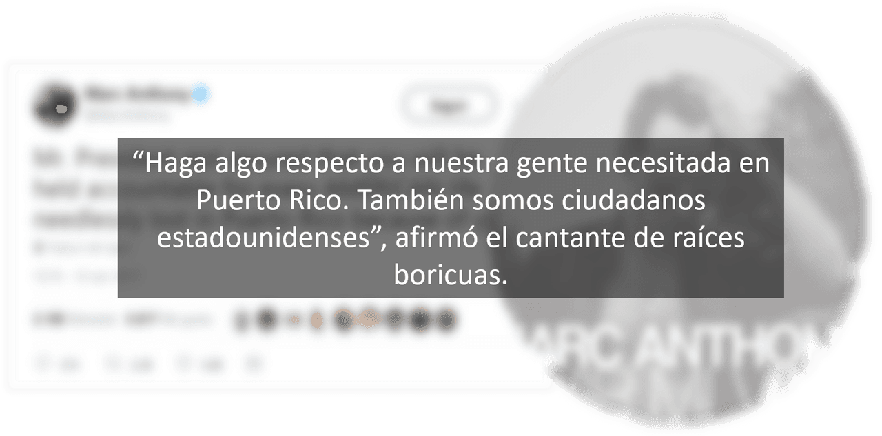 Los mensajes de Marc Anthony y Donald Trump en Twitter.