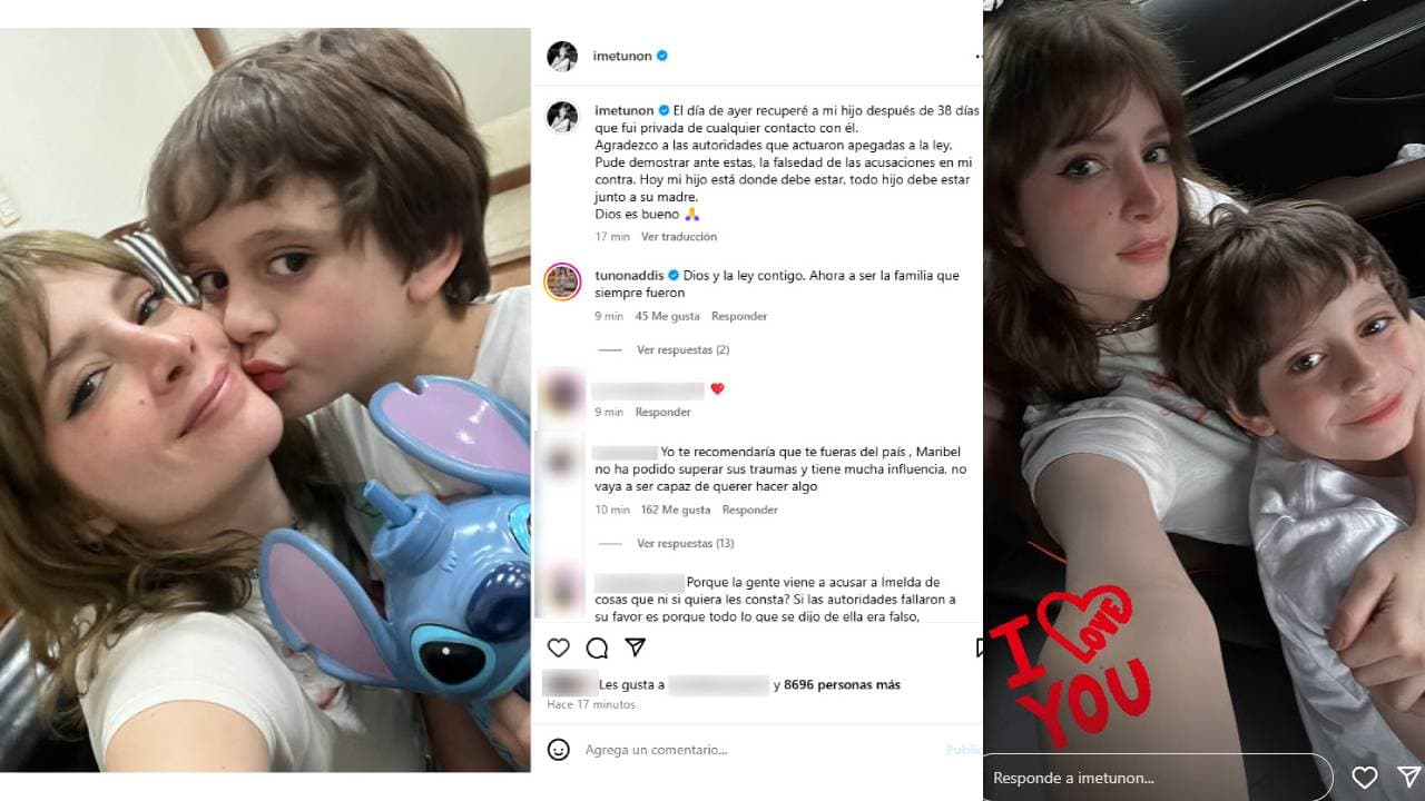 Imelda Tuñón se reune con su hijo.