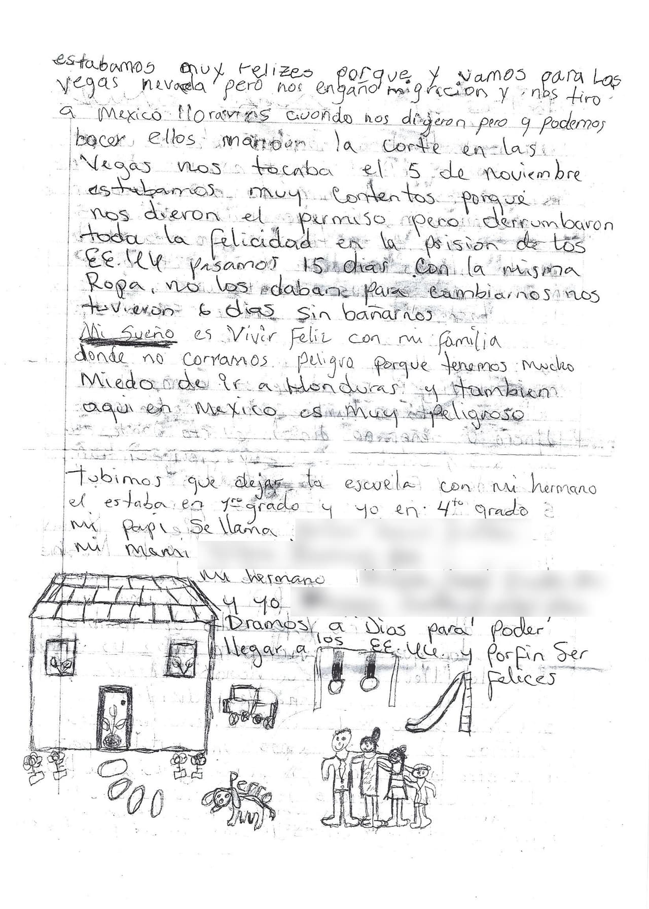 Cartas escritas por los migrantes que esperan en Nuevo Laredo por sus citas ante un juez de EEUU, para solicitar asilo político.