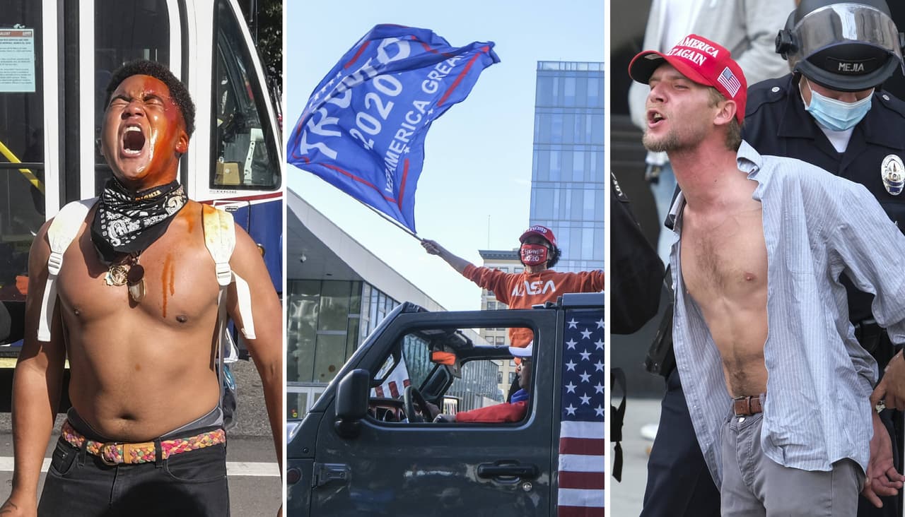 Decenas de seguidores del presidente
<a href="https://www.univision.com/temas/donald-trump">Donald Trump</a> se reunieron este miércoles en el centro de
<a href="https://www.univision.com/local/los-angeles-kmex" target="_blank">Los Ángeles</a> para protestar.