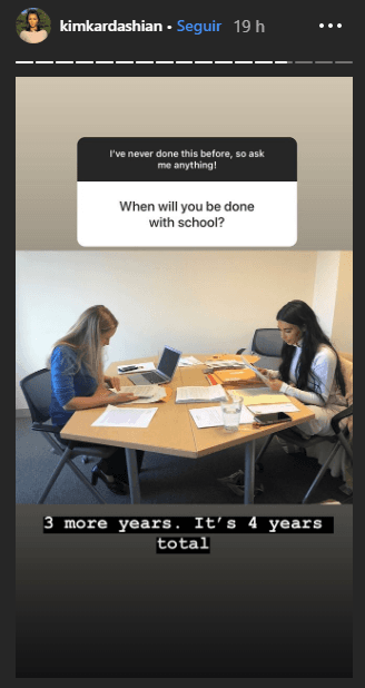 "Tres años más. Son cuatro años en total", dijo la empresaria, quien se encuentra estudiando para convertirse en abogada.