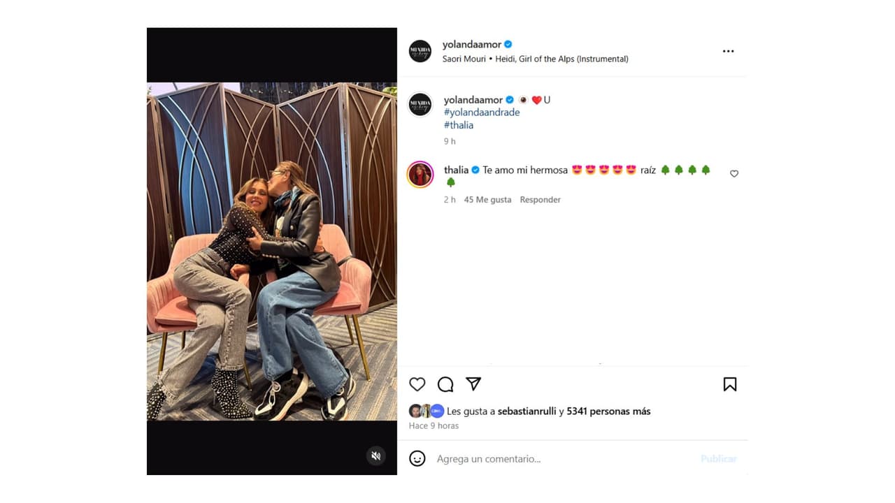 Yolanda Andrade presumió su cercanía con Thalía.