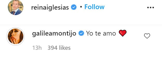 Ese día, Galilea Montijo se limitó a avalar la versión de su marido al escribirle en los comentarios
<b> <a href="https://www.univision.com/famosos/el-carinoso-mensaje-que-galilea-montijo-dedico-a-su-esposo-por-ser-el-mejor-papa-fotos" target="_blank">un "yo te amo". </a></b>
<br>
