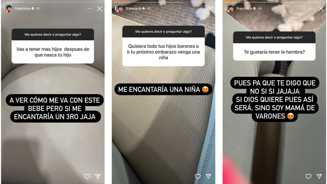 Francisca desea tener una niña en el futuro.