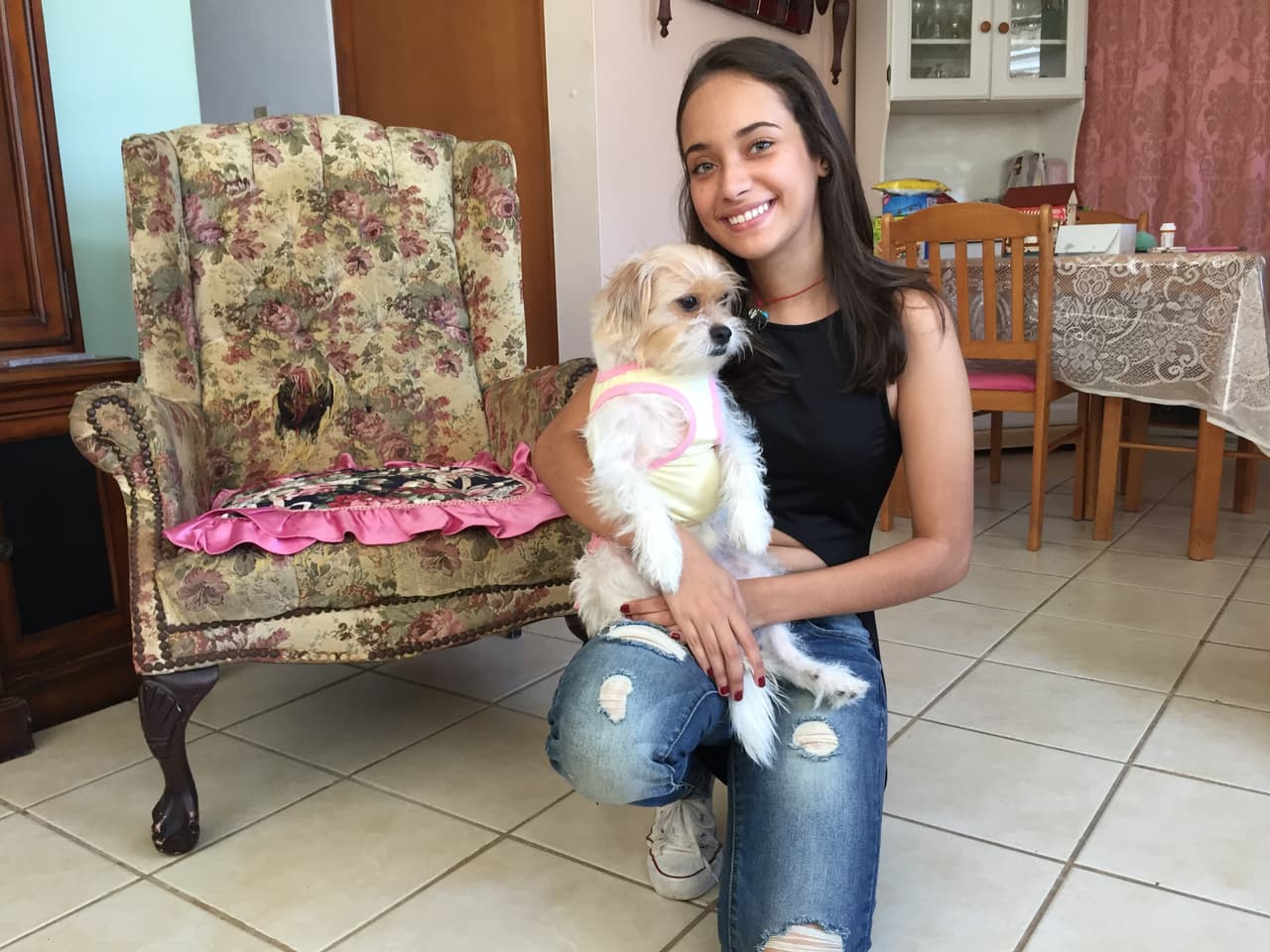 La mascota de Verónica se llama Motita.