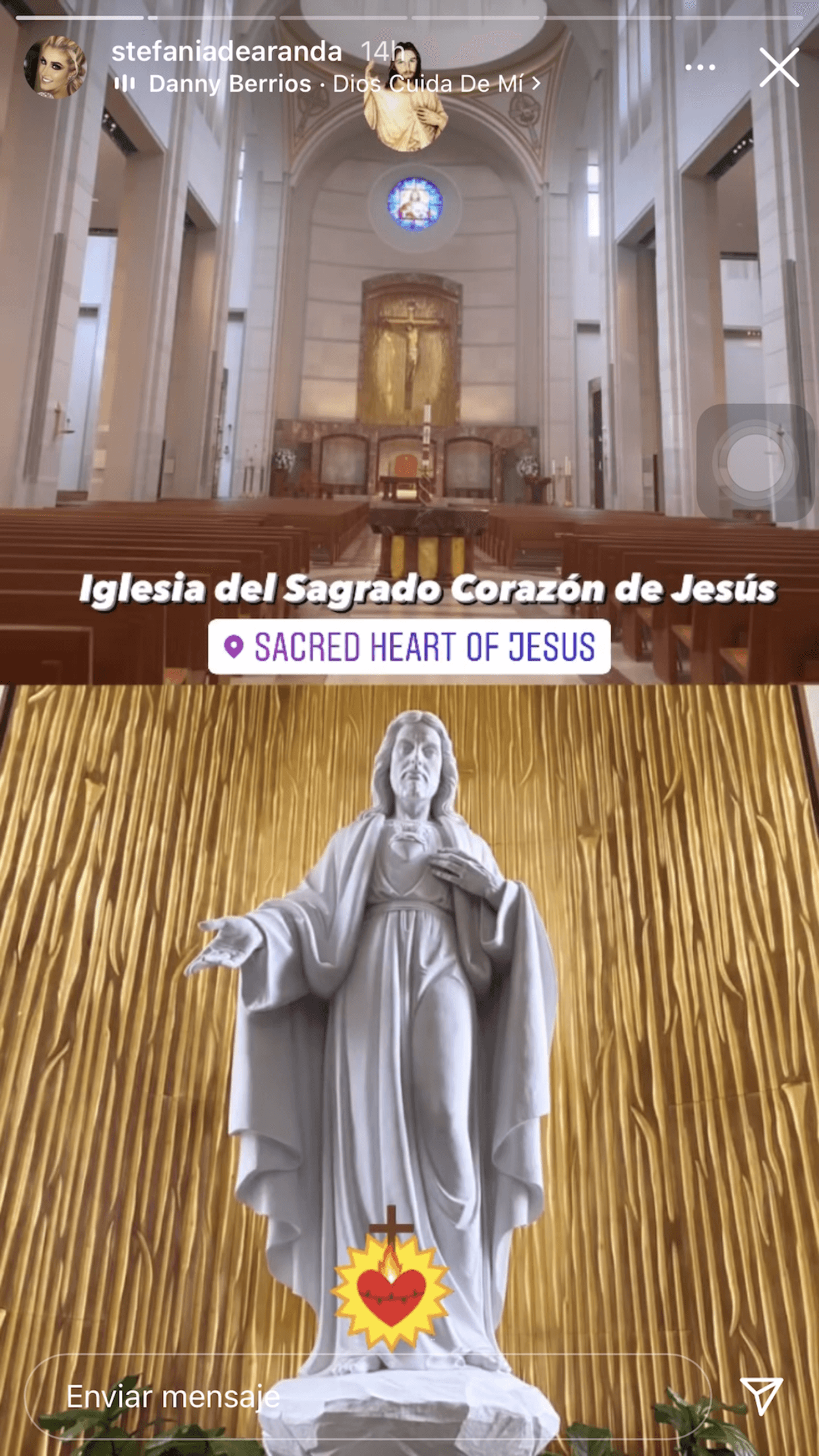 Del hospital, Stefanía de Aranda se fue a dar gracias a la Iglesia del Sagrado Corazón de Jesús, en Houston. 
<br>