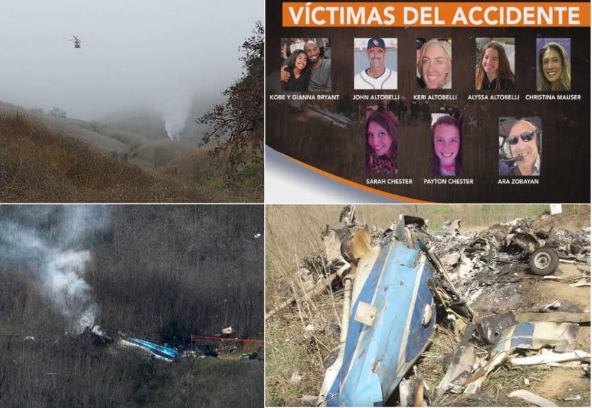 Recuperan 9 cuerpos de la zona donde el helicóptero de Kobe Bryant se estrelló en el condado de Los Ángeles