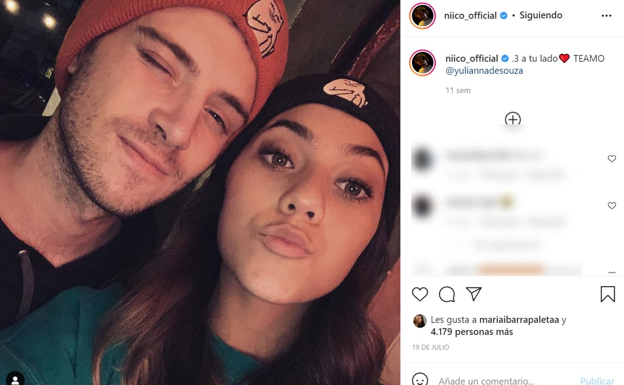 En julio pasado, la pareja cumplió tres meses de noviazgo y 'Nico', de 21 años, le dedicó un cariñoso mensaje. 
<br>