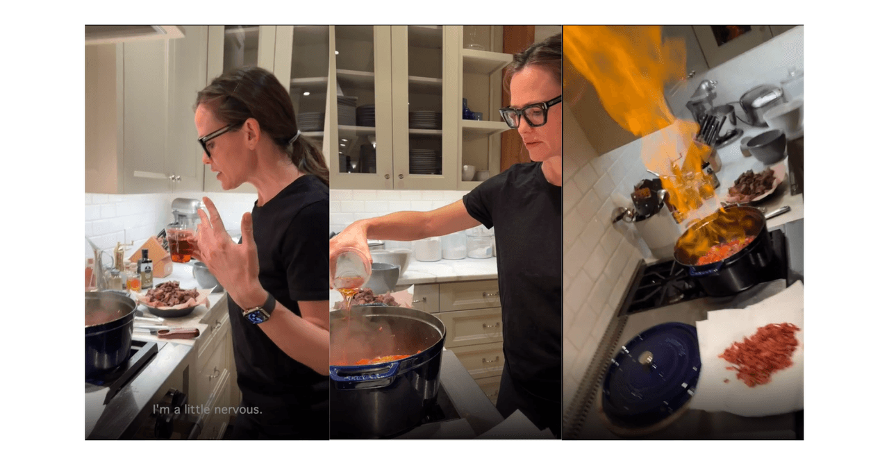 Jennifer Garner cocinando