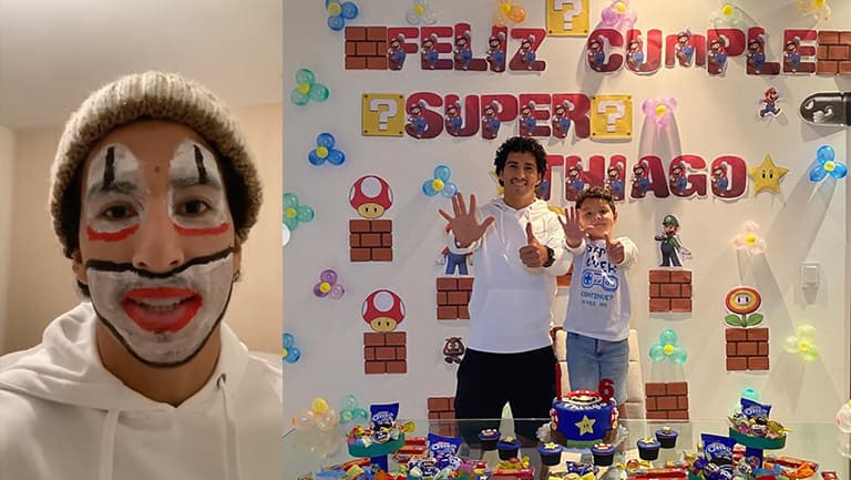 Cecilio Domínguez, payaso por el cumpleaños de su hijo
