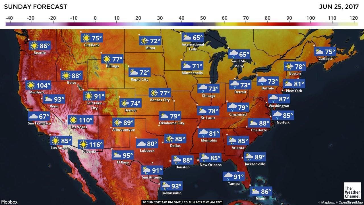 Domingo 25 de junio: Previsiones meteorológicas.