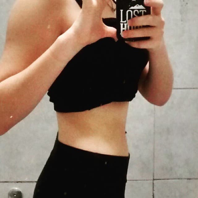 Aquí durante las primeras semanas de embarazo.