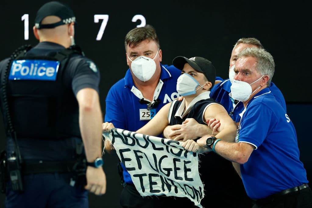 Espontánea protestó en la final del Australian Open