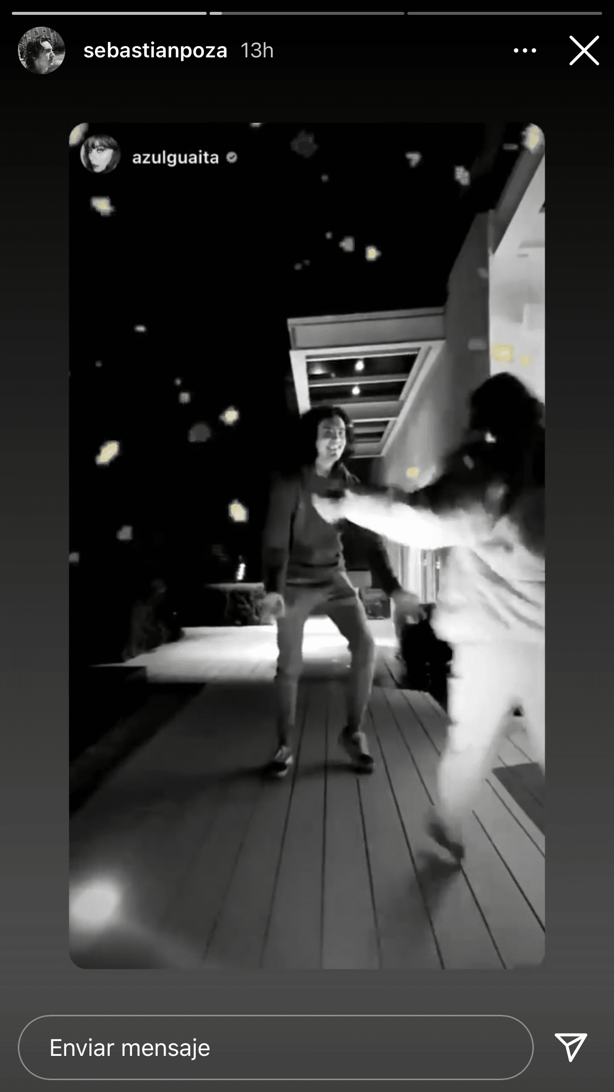 Sebastián Poza estuvo en Sonora grabando escenas para 'Fuego ardiente' y tras su regreso a casa sorprendió a su novia con una rica cena en lo alto de un edificio, según constató en sus historias de Instagram. 
<br>