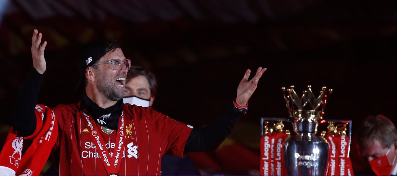 Las mejores imágenes de los festejos del los campeones de la Premier League 2019-2020.