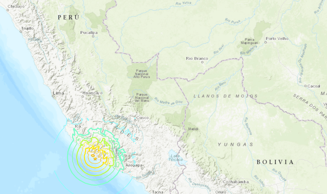 Sismo de magnitud 7.0 sacude el sur de Perú y desata alerta de tsunami