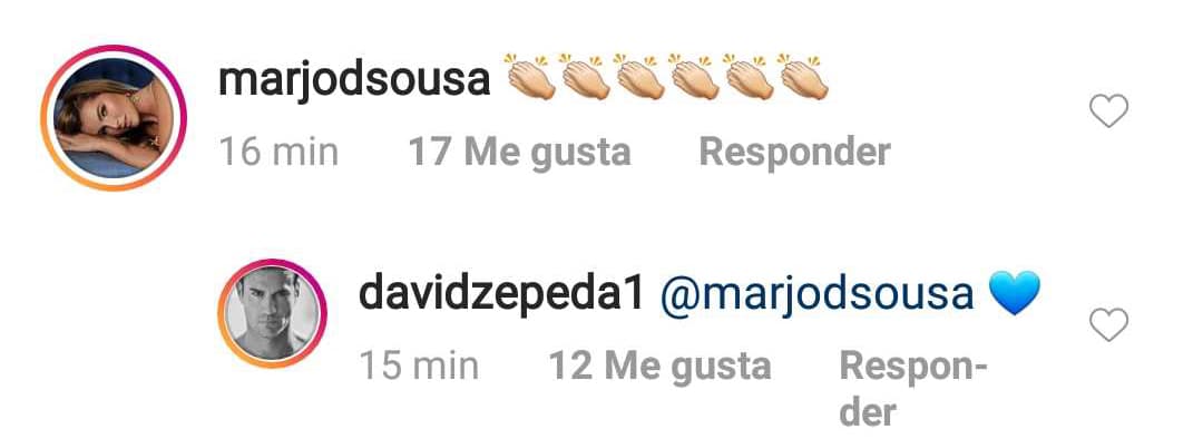 Marjorie de Sousa le brindó algunos emojis de aplausos.