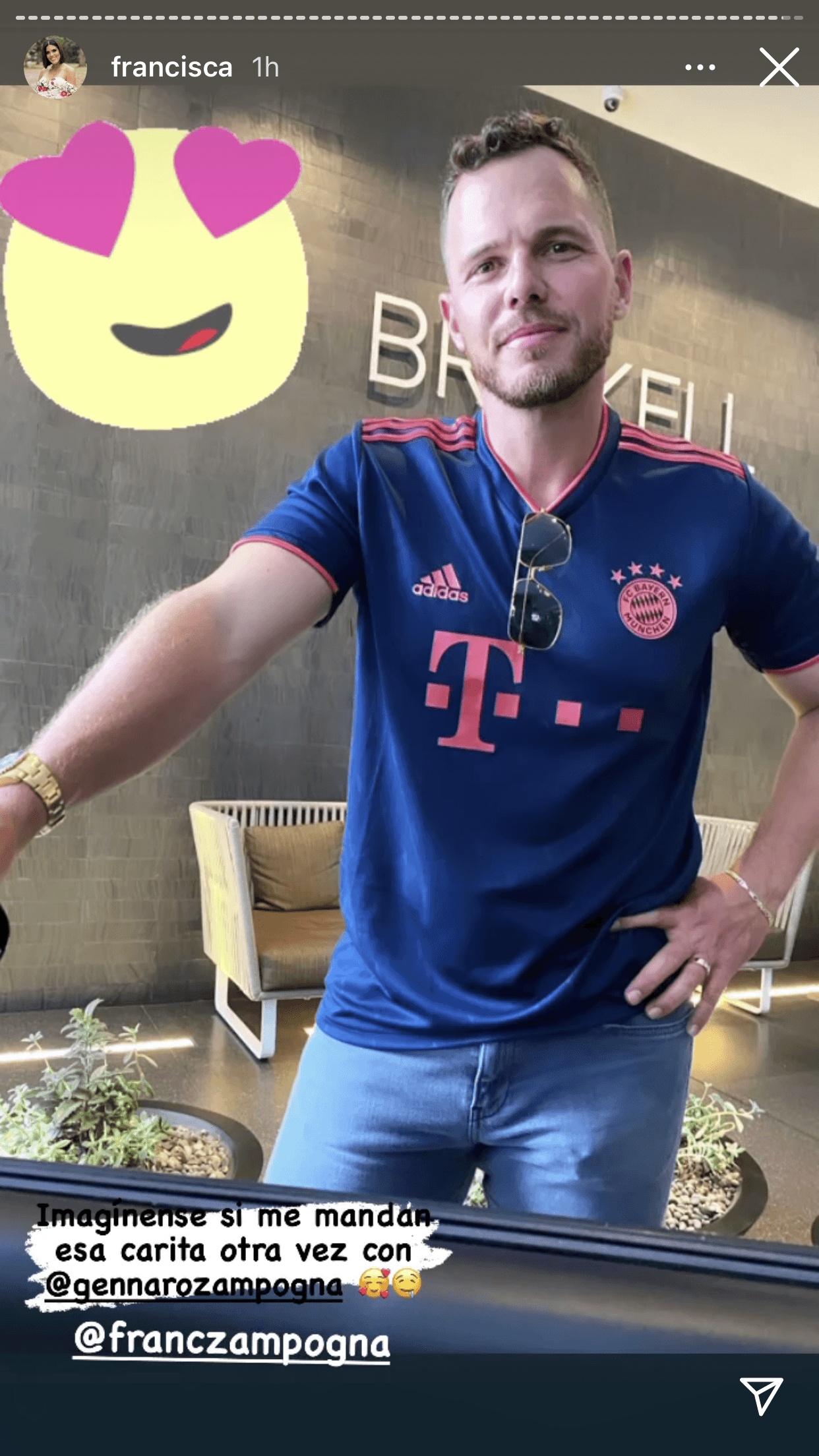 Aunque en una historia que publicó la mañana de este lunes 19 de abril no resistió imaginar lo que sería si su bebé hereda la elegancia de su marido. 
<br>