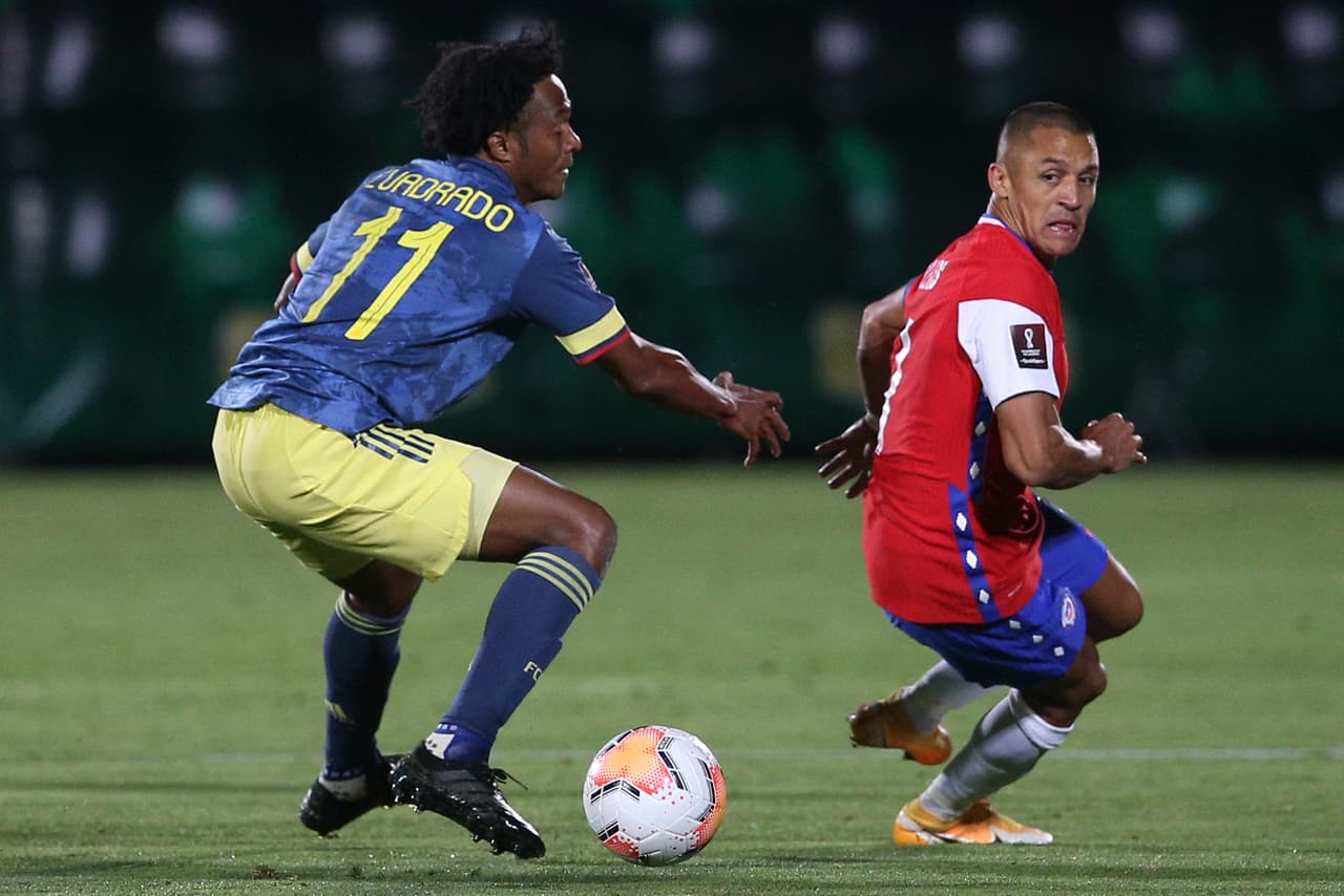 Colombia conisgue llevarse un valioso punto en el último minuto al empatar 2-2 en su visita a Chile.
